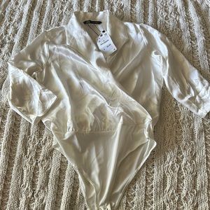 NWT Zara silk bodysuit